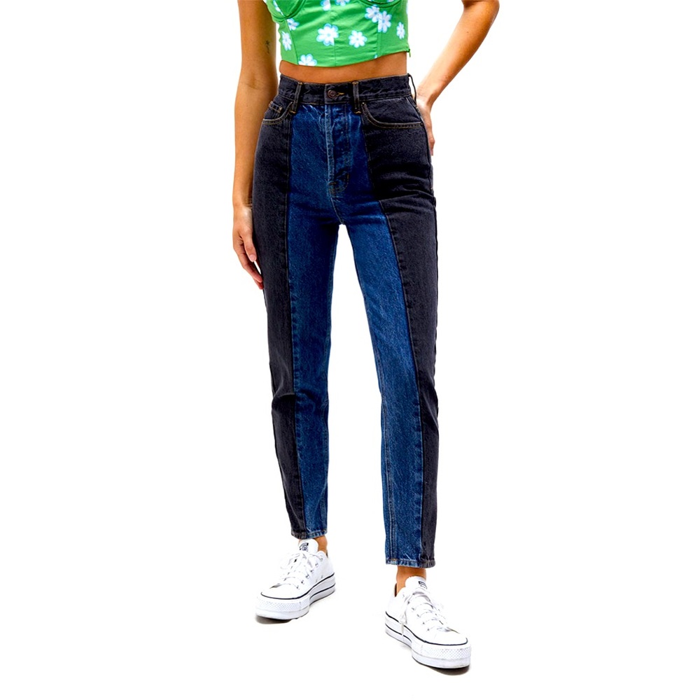 “PACSUN Eco Colorblocked Ultra High Waisted Slim Fit Jeans”!!